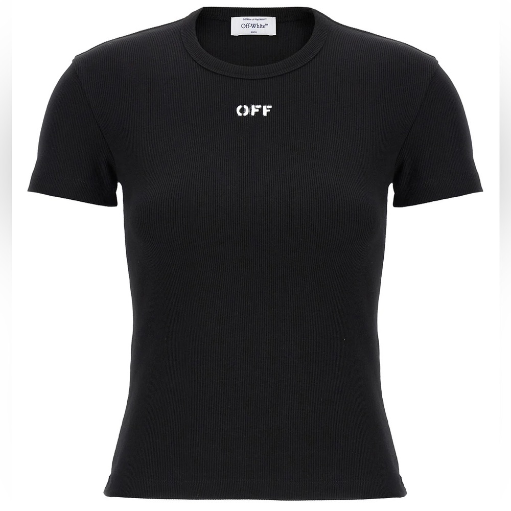 Authentic Off-White Logo Printed Crewneck T-Shirt